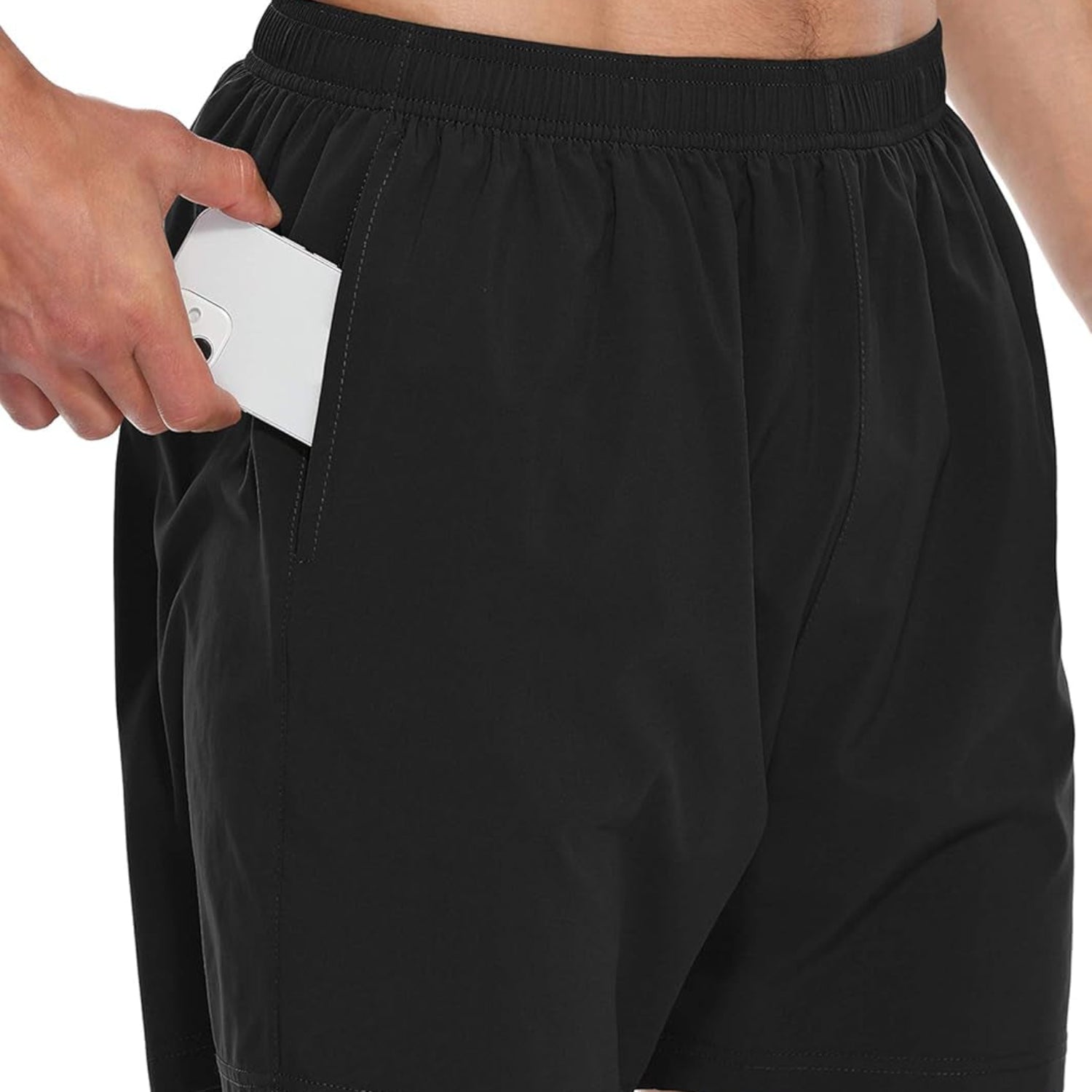 Men's Lightweight Quick-Dry Running Shorts with Zipper Pocket - Perfect for Summer Workouts