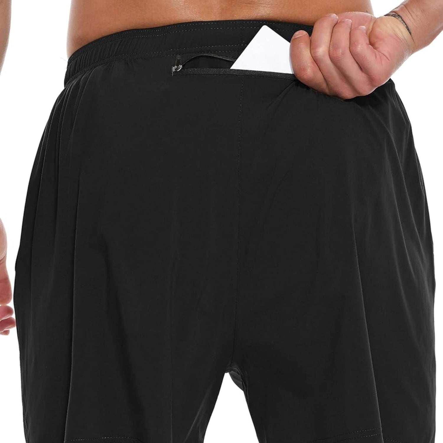 Men's Lightweight Quick-Dry Running Shorts with Zipper Pocket - Perfect for Summer Workouts